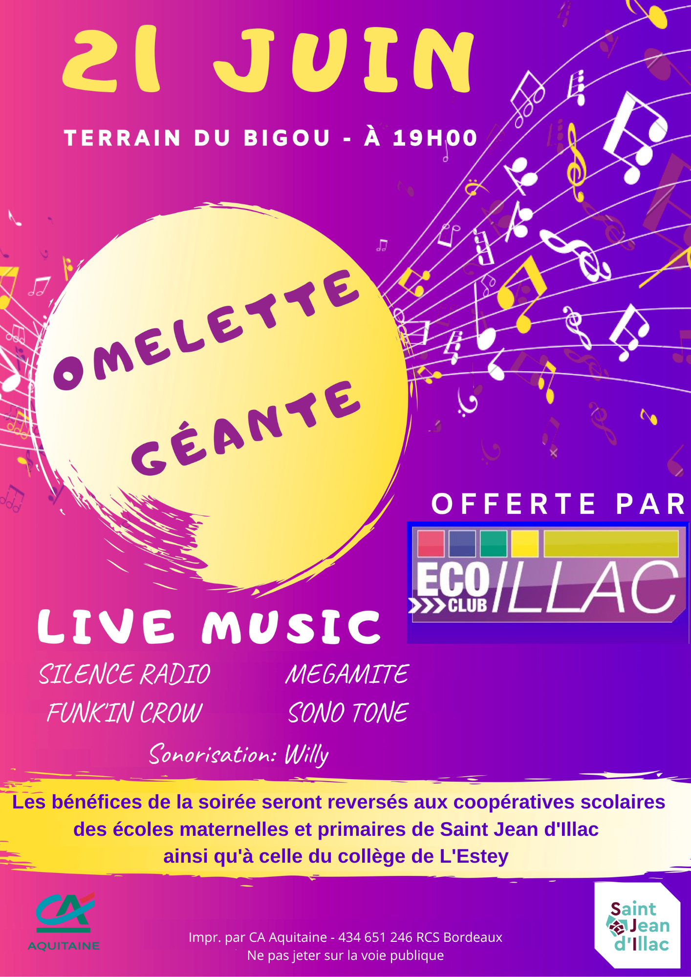 Affiche Omelette 21 juin 2023